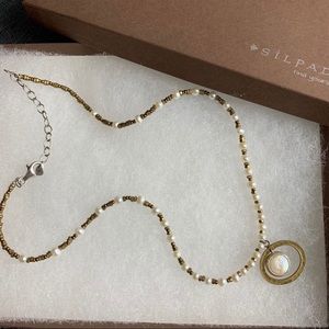 Silpada Freshwater Pearl and Brass Necklace